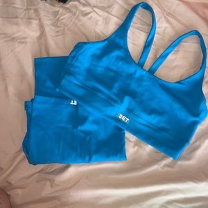 Light blue set active set. Size large. Sports bra and short combo.